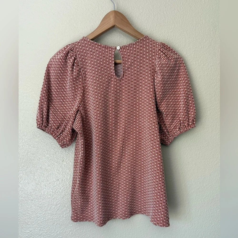 MADEWELL Floral Jacquard Puff-Sleeve Tee